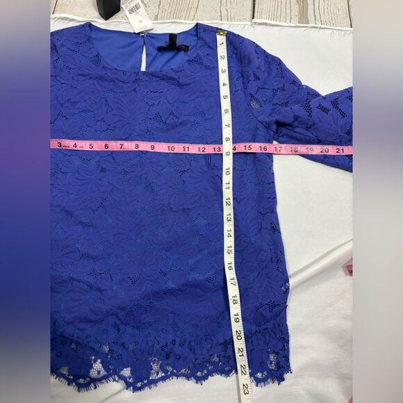 NWT Banana Republic Blue Lace 3/4 Bell Sleeve Blouse Top - Picture 5 of 6